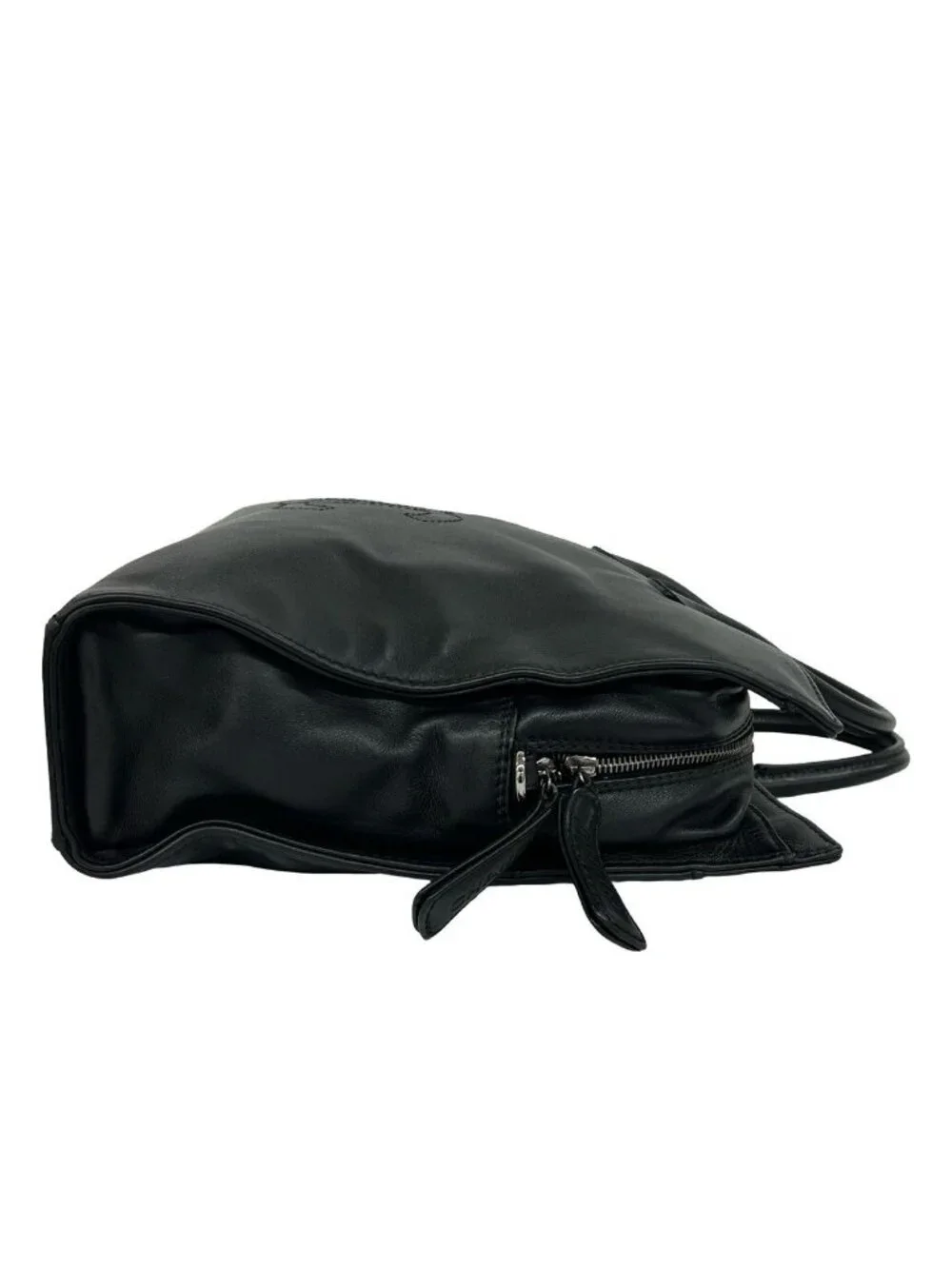 Chanel CC Logo Leather Handbag Business Tote Black
